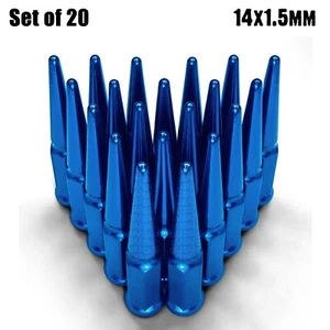 Blue 4.5" Spike Lug Nuts 14x1.5 fit Camaro C1500 Ram Mustang Challenger 5BL1 - Bild 1 von 9