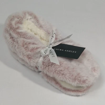 Laura Ashley женщин пушистый искусственного меха тапочки носки S/M обуви размер 6-7 бордовый розовый - Изображение 1 из 4