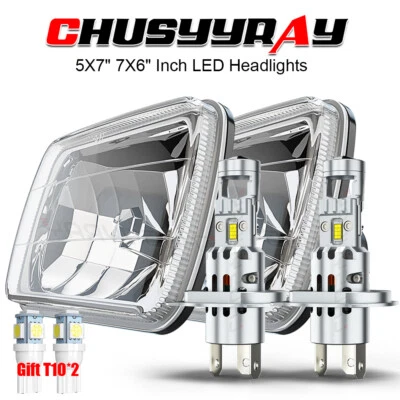 Пара светодиодных фар дальнего света Halo 7x6 дюймов для грузовика Kenworth T300 1997-2010 годов выпуска - Изображение 1 из 4