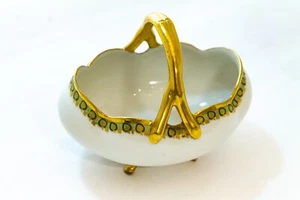 KORB LIMOGE FRANKREICH WEISS & GOLDRAND PORZELLAN ElYTE - Bild 1 von 9