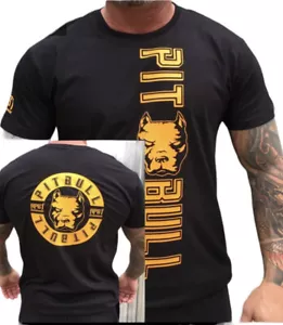 T-shirt Man APBT Streetwear PIT BULL VITALITY Black/ Yellow (S-5XL) - Bild 1 von 4
