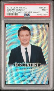 2019 LEAF POP CENTURY JEREMY RENNER AUTO PSA 9 MINT MARVEL HAWKEYE SILVER POP 1