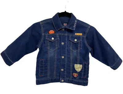 Disney Pixar Cars Niños Pana Chaqueta Azul Botón Frontal Bordado Talla XXS Foto 1 de 4