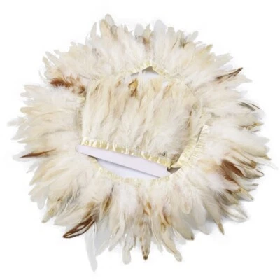 1M 12-16cm Fringe Feather Edge Trim Accessory for DIY Dance Costume Dress Sewing - Image 1 of 4