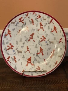 Grace Fine Porcelain Snowman Reindeer Plates Set Of 2 - Picture 1 of 7