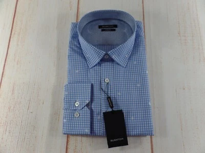 NEW Men's Bugatchi Button Up Shirt 3XL Gingham Plaid Flip Cuff Shaped Fit   - Image 1 of 4