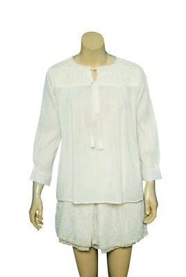 Sita Murt Embroidered Top S 36 Women's Casual Long Sleeve Ivory Blouse NWT 22940 - Image 1 of 4