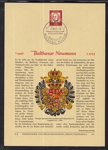 BRD herrlicher Privat ETB 1961 - Bedeutende Deutsche Neumann Balthasar - Picture 1 of 1