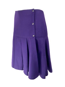Vintage THIERRY MUGLER lila 100% Wolle Plissee Wickelrock, Made in Italy, 40/S - Bild 1 von 8