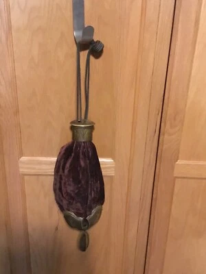 Antiguo bolso de mano victoriano de terciopelo con tapa de celuloide y borla utilería reparación LEER Foto 1 de 4