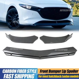 Universal Carbon Front Bumper Lip Spoiler Splitter For most hatchback/sedan Cars - Picture 1 of 10