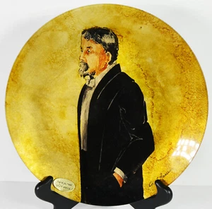 Piatto smaltato rigido 10" NUOVO rovescio dipinto a mano conte Agazzi decorazione vecchio - Foto 1 di 6