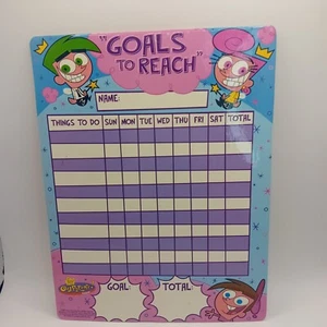 Vintage 2003 Y2K Fairly OddParents Nickelodeon Goals To Reach Chart Kids READ - Picture 1 of 14