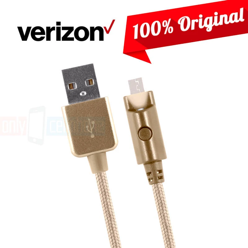OEM Verizon Braided Charger Data Sync Cable w/LED micorUSB Samsung LG HTC Note5 - Image 1 of 1