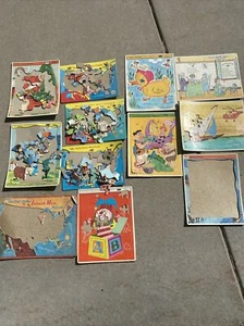 VINTAGE 1960’s Puzzle Lot Whitman Watkins 12 Total 3+ Complete Flintstones - Picture 1 of 9