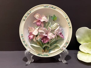 LENA LIU 3D Floral Plate - Orchid Garden-6th Issue of the Beautiful Gardens 1996 - Picture 1 of 13