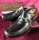 $925 Mens Black Salvatore Ferragamo Leather Bit Loafers Sz 8.5 US Made In ITALY