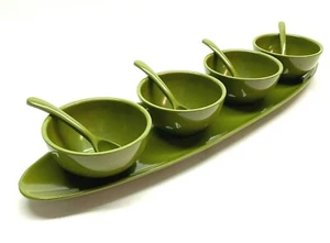 Pottery Barn Color Avocado Serve Server Condiment 9Pc Set Nut Candy Dip Toppings - Picture 1 of 8