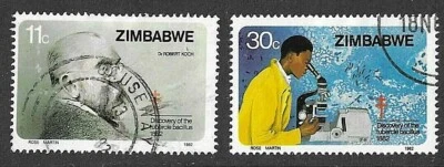 ZIMBABWE 1982 Juego de 2 - Centenario KOCH'S TUBERCULOSIS - SG 620/621 - Usado fino Foto 1 de 2
