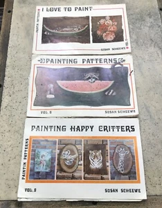 Lot Of 3 Susan Scheewe Painting Books 1970s - Large Pages - Animals Flowers More - Picture 1 of 13