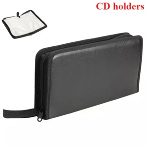 80 Disc CD Holder DVD Case Storage Wallet VCD Organizer PU Leather Zipper Bag - Picture 1 of 6