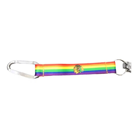 NHL Chicago Blackhawks Rainbow Carabiner Lanyard Keychain Cover