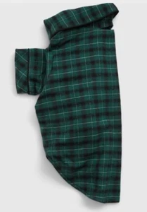 GAP Dog Flannel Fleece Lined Shirt Pajamas Green Black watch Plaid sz X-Small - Picture 1 of 4