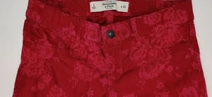 Abercrombie & Fitch Floral Hot Pink Stretch Skinny Leg Jeans Size 2 / 28x27 - Picture 1 of 10