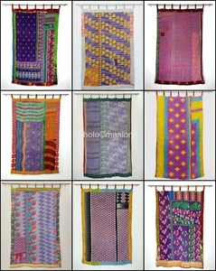 Cotton Reversible Handmade Kantha Colorful Curtain,window curtain floral curtain - Picture 1 of 19