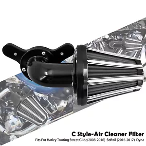CNC Sucker Air Filter Cleaner Gray Intake For Harley Road Street Glide 2008-2016 - Picture 1 of 15