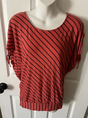 Women’s Fenn Wright Manson Striped Tie Sleeve Short Sleeve Shirt Size M - Image 1 of 4