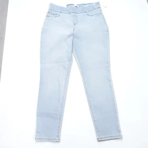 Nine West Cropped Jeans Women's 4 Blue Denim Pockets Elastic Waist Heidi Pull On - Picture 1 of 10