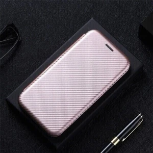 For OnePlus Nord 4, Luxury Carbon Fiber Flip Leather Wallet Stand Case Cover - Picture 1 of 24