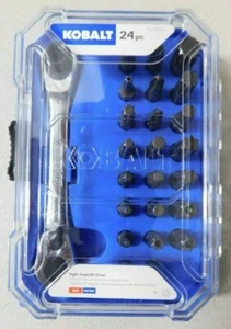 KOBALT 24 piezas 1/4" y 5/16" llave de trinquete de doble extremo/destornillador de broca de ángulo recto + estuche - Imagen 1 de 1