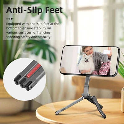 Magnetic Tripod Folding Metal Clip Desktop Tripod Stand For iPhone/Android Phone - Image 1 of 4