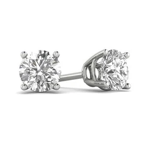 1/2ct tw Diamond Stud Earrings in 14k White Gold or Yellow Gold (H-I, I2-I3) - Picture 1 of 11