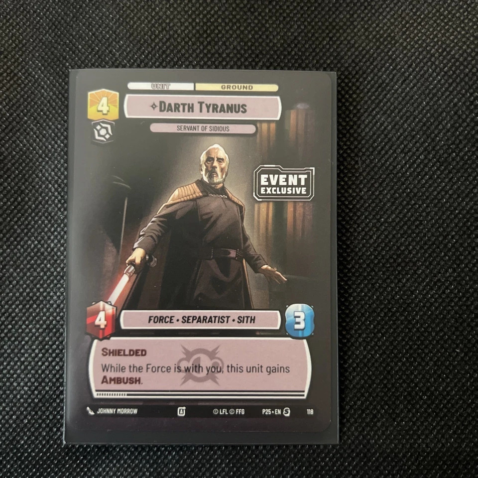 SDCC 2025 STAR WARS UNLIMITED EVENT EXCLUSIVE DARTH TYRANUS PROMO CARD - Image 1 of 1