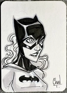Arte de tarjeta de boceto a doble cara de Batgirl & Catwoman — Chad Townsend, DC Comics - Imagen 1 de 5