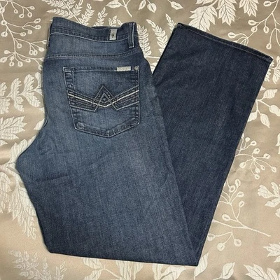 7 For All Mankind Jeans Mens 34x33 Blue A Pocket Relaxed Straight Leg Medium - Image 1 of 4