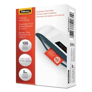 Fellowes Business Card Laminating Pouches 5 Mil Clear 100 Pack 52031 New - Picture 1 of 5