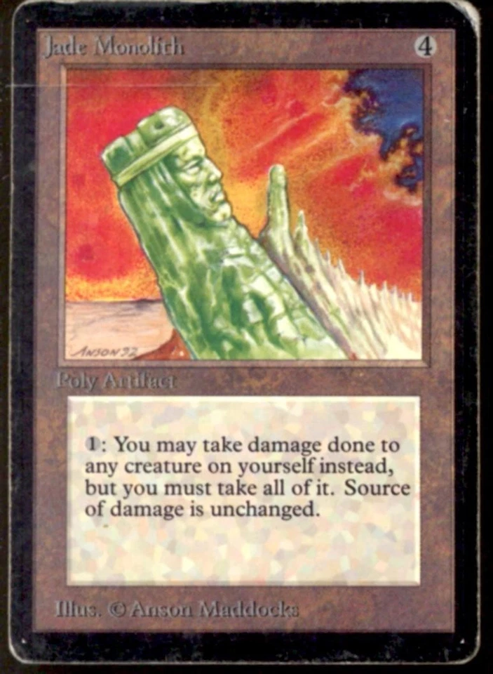Magic MTG Beta Jade Monolith MODERATELY PLAYED MP - Image 1 of 1