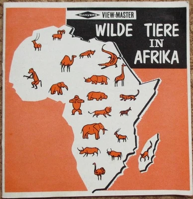 3 VIEW-MASTER 3D BILDSCHEIBEN - WILDE TIERE IN AFRIKA + BOOKLET - Bild 1 von 2