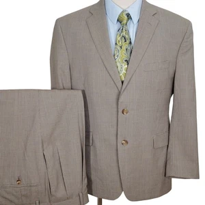 Jos A Bank Suit Men 42S 34W 28L Brown Black Houndstooth Classic Wool India - Picture 1 of 19