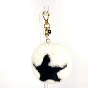 MIUMIU Star Star Logo Bag Charm Key Holder fur White/Black - Picture 1 of 9
