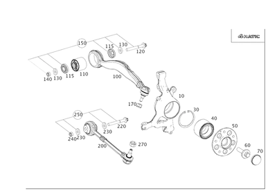 Apoio de suspensão transversal genuíno Mercedes-Benz 218-330-22-00 - Imagem 1 de 2