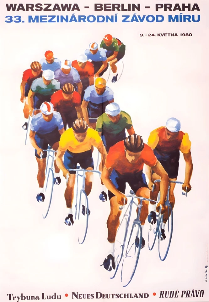 16174.Wall Decor Poster.Interior Art.1980 Peace Race Zavod Miru Warsaw Berlin - Image 1 of 1