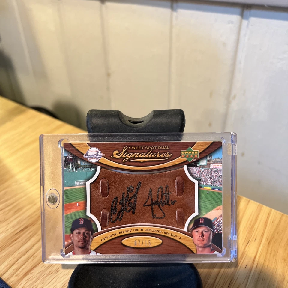Coco Crisp & Jon Lester 2007 Upper Deck, Sweet Spot Dual Signatures, #SS2-CL/15 Foto 1 de 2