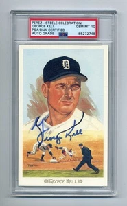 GEORGE KELL SUPERB GEM MINT 10 PSA/DNA SIGNED PEREZ STEELE CELEBRATION CARD - Picture 1 of 1