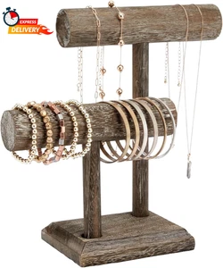 Bright Creations rustikaler Stil 2-stufiger Holz Armband Halter Display Ständer - 8 x - Bild 1 von 9