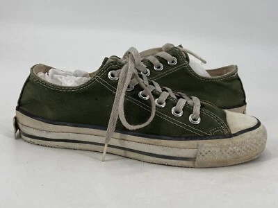 Tênis de lona verde baixo vintage Converse All Star adulto unissex M/4,5 com 6,5 - Imagem 1 de 4